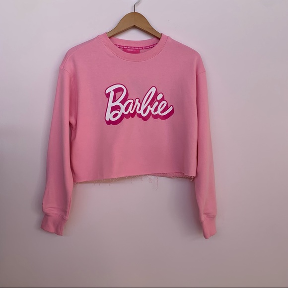Barbie Sweaters - NEW! Women's Barbie Crew Neck Sweatshirt in Pink, Small